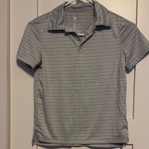 Grey striped polo